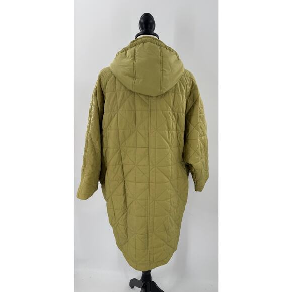 Madewell Green Quilted Norris Poncho Puffer Coat Parka Oversized Jacket XS S M - Picture 4 of 7